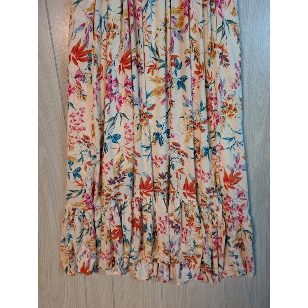 Torrid Dress Womens 1 1X Ivory Floral Lace Inset Maxi Sleeveless Pockets Boho - Picture 6 of 9